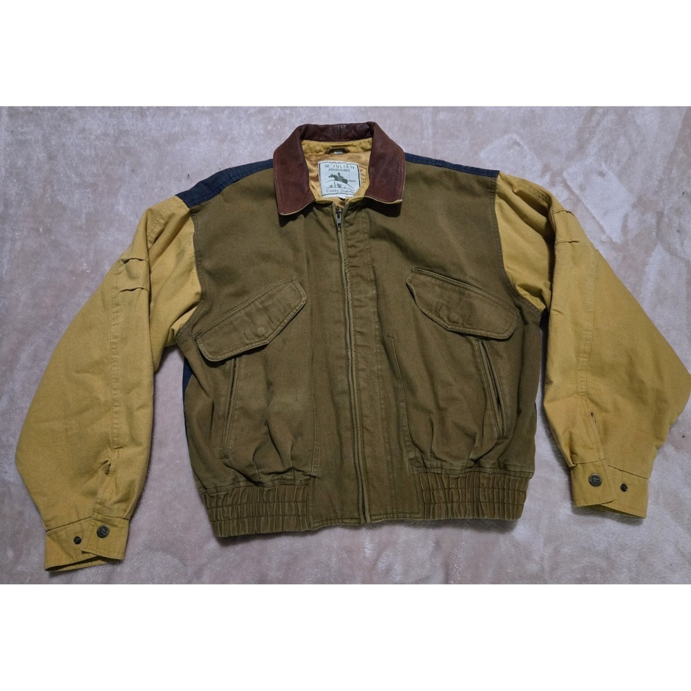 Vintage M. Julian Adventures Mens Varsity‎ Bomber Jacket Medium M Leather Trim